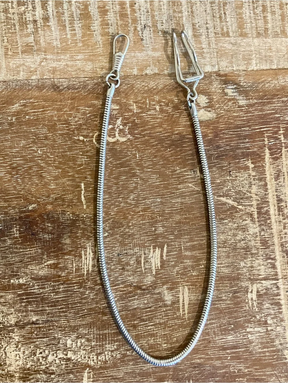 Silver Tone Snake Chain Pocket Watch Chain